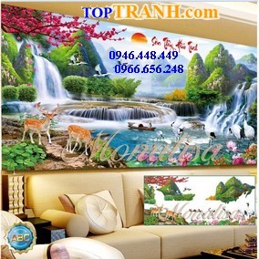 Tranh gắn đá sơn thủy hữu tình